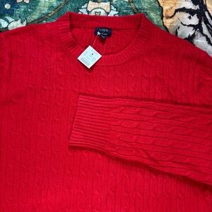 NWT J. Crew Men’s Super Soft Red Crewneck Wool Blend Sweater